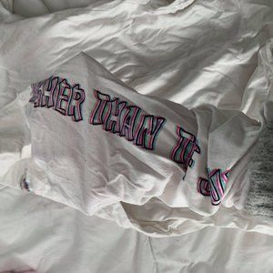 white long sleeved holographic